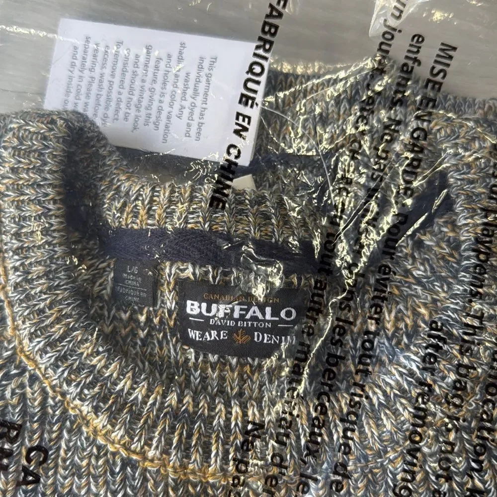 Buffalo David Bitton Men's Sweater army Green size large‎ NWT in packaging